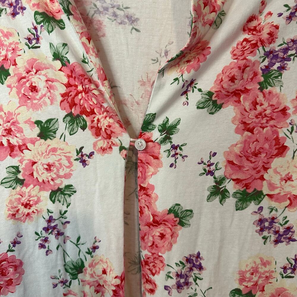 The Vermont Country Store Floral Cottagecore Coquette Romantic Robe Size M - Picture 4 of 14